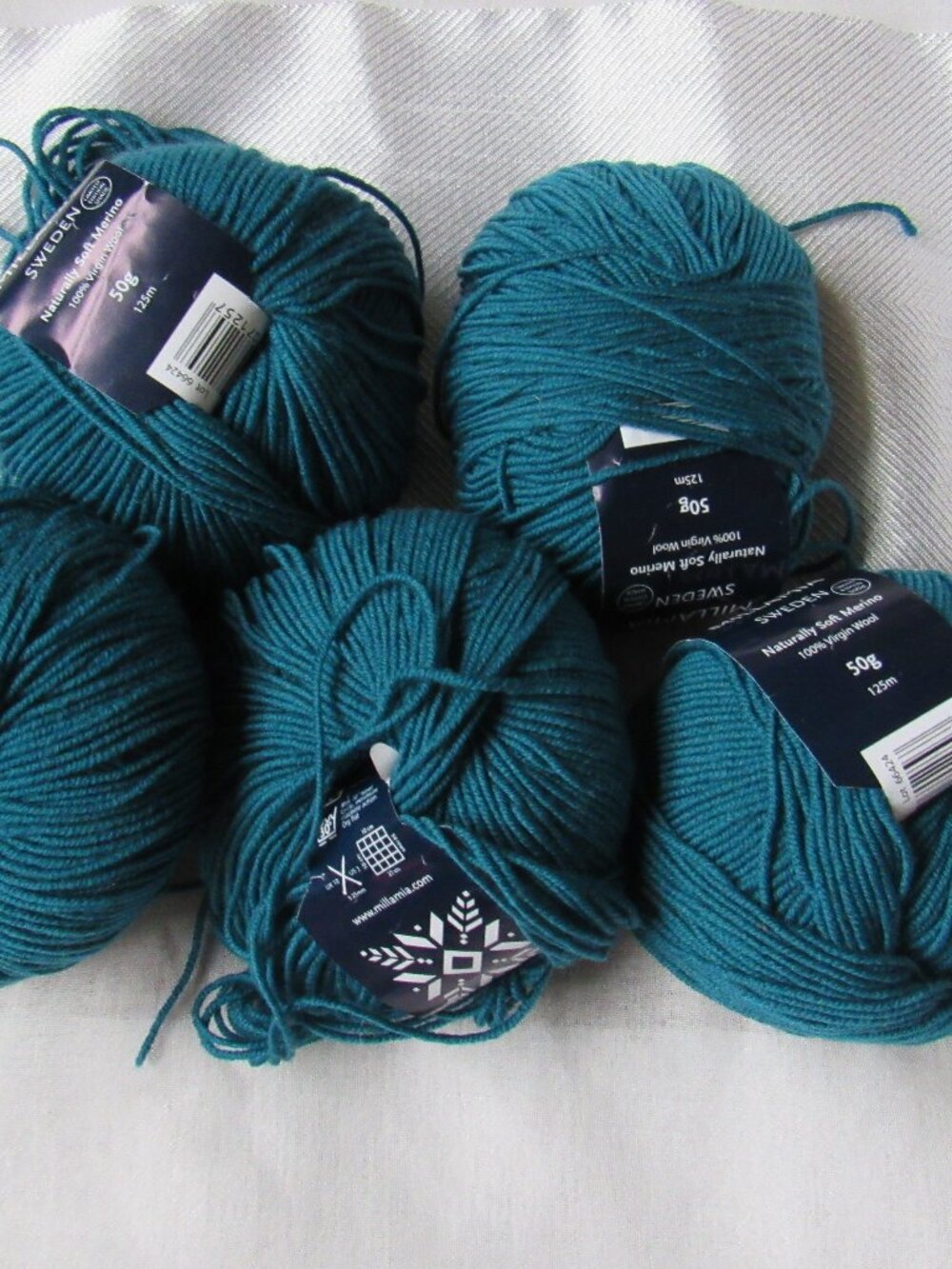 Lot Of 5+ Millamia Sweden Naturally Soft Merino Wool Yarn 50g 125m(each),